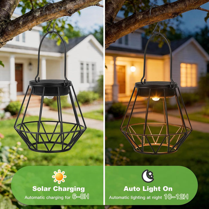 Kimjo Solarlaterne für Aussen, Solarlampen für Aussen Garten Hängend/Stehend, IP65 Wasserdicht Solar