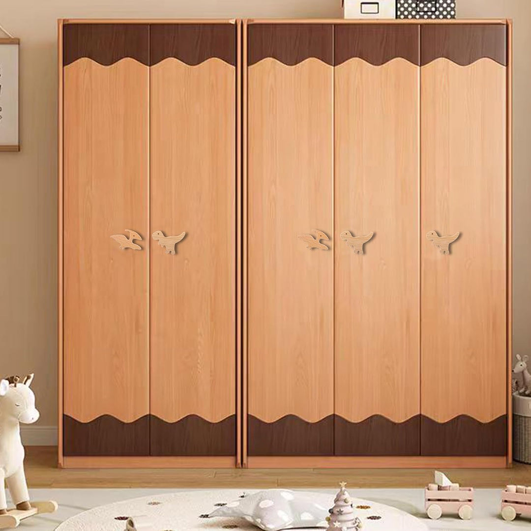 Auped 12 Stück Dinosaurier holzgriffe kinderzimmer - Natürliche Schrankgriffe mit Boho-Design für Kü
