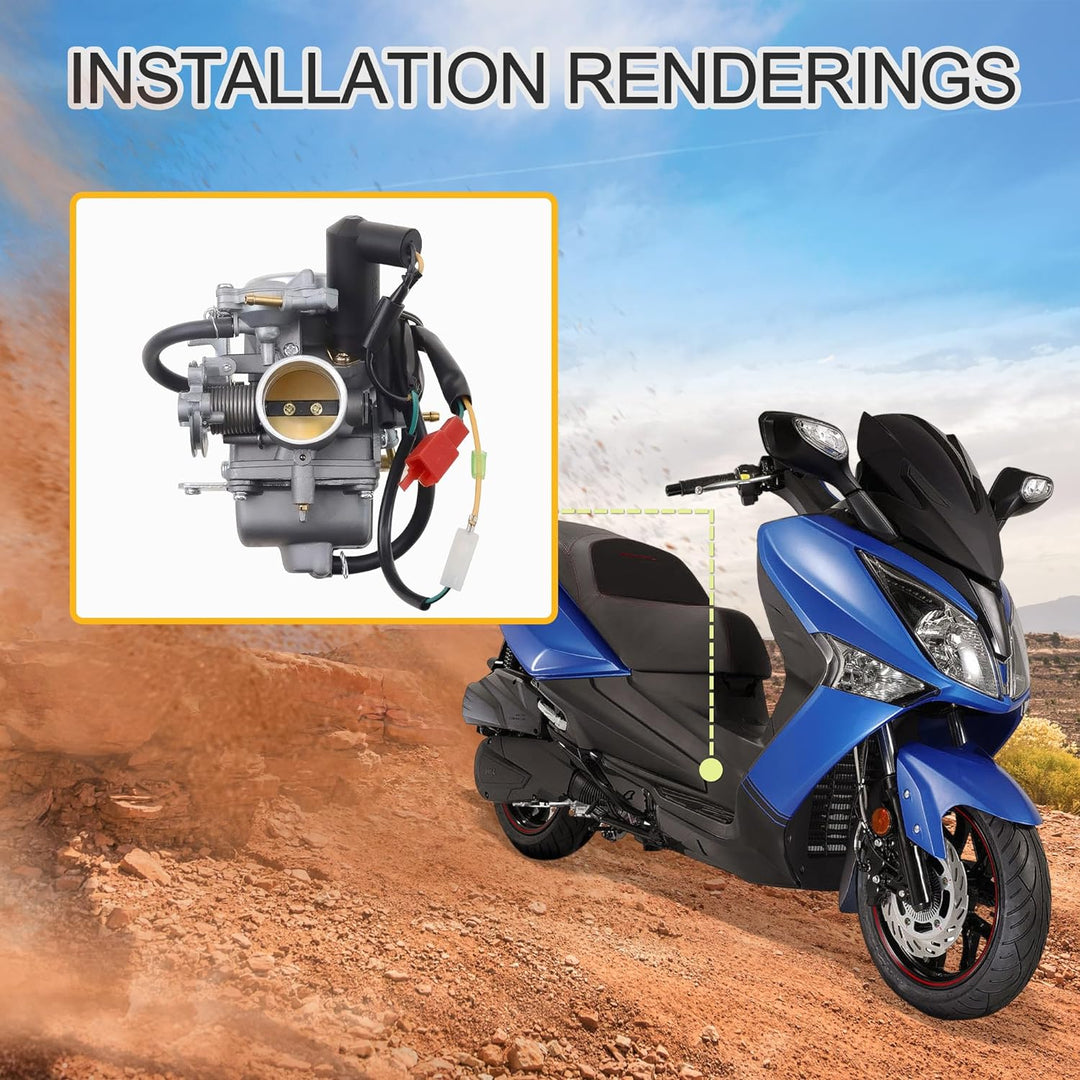 GOOFIT CF250 CH250 CN250 Vergaser Ersatz für GY6 250cc ATV Viererkabel Moped Go Kart