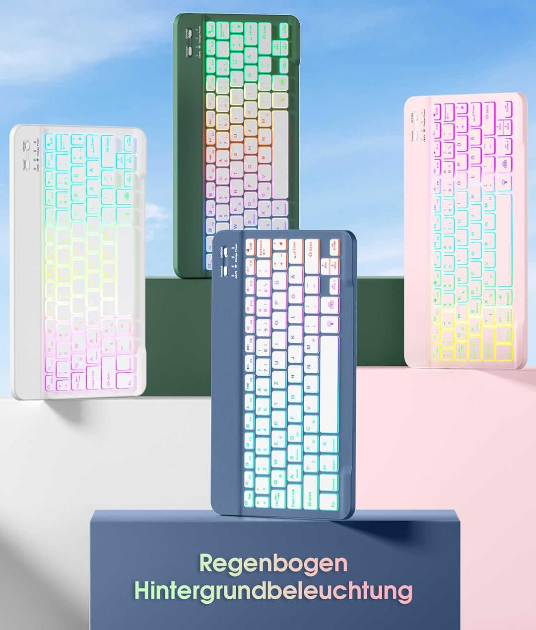 Vobafe Hülle mit Tastatur für iPad A16 11 Generation 2025/10 Gen 2022 10,9", Air 11 Zoll M4 2026/M3/
