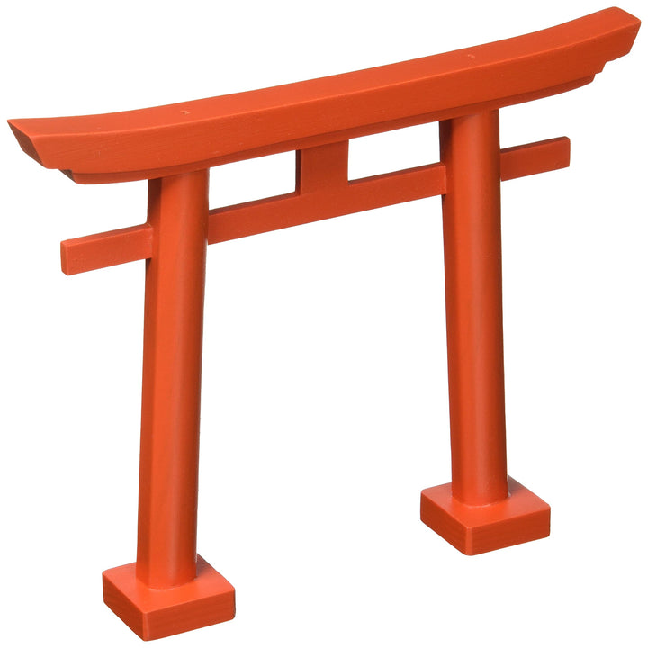 Kamidana-no-Sato Shinto-Schrein, Kamidana, kleines rotes Torii-Tor mit geraden Beinen, aus Japan