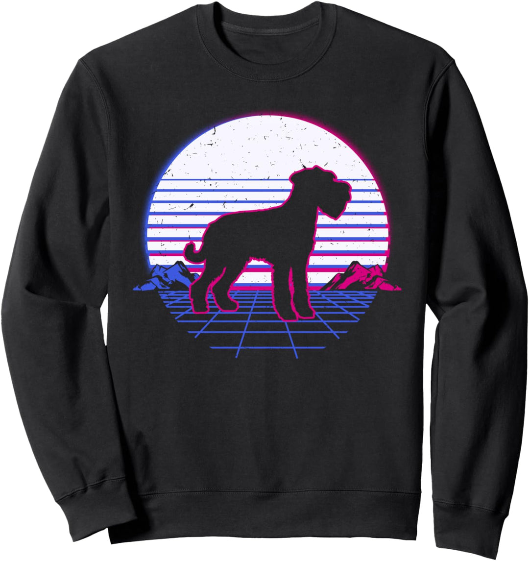 Schnauzer Hund Welpe Retro Vintage Sunset Sweatshirt
