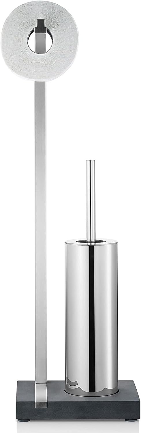Blomus,68820,Menoto AA8- WCBürstenhalter Edelstahl fürToilettenbürste und WC Rollen Edelstahl Polier