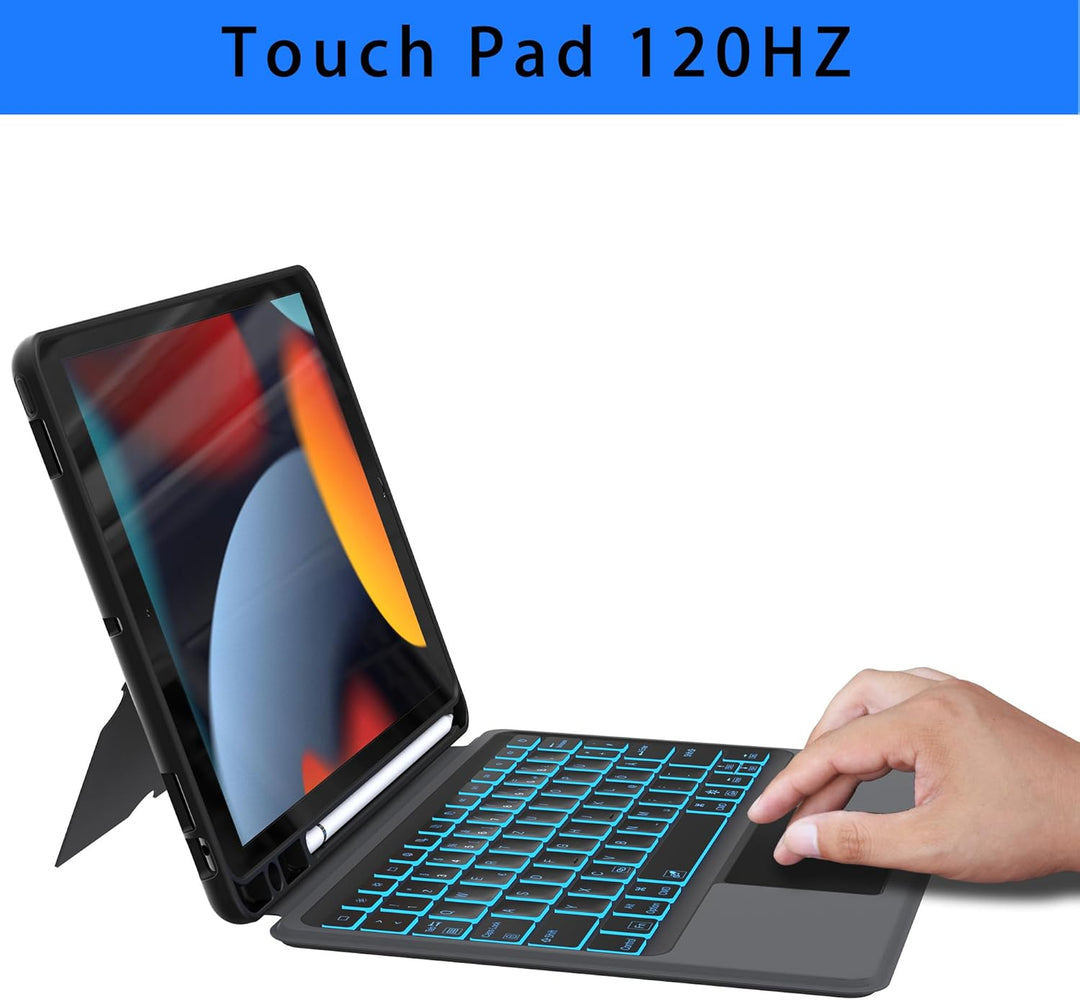 ROOFEI Tastatur Hülle für iPad 10.2 Zoll (9/8/7 Generation - 2021/2020/2019), iPad Air 3 & iPad Pro