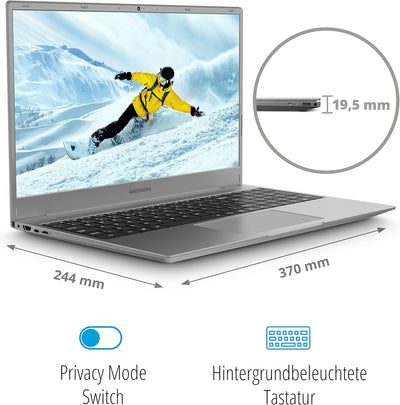 MEDION E16401 40,7 cm (16,1 Zoll) Full HD Notebook (Intel Core i5-1135G7, 16GB DDR4 RAM, 51GB PCIe S