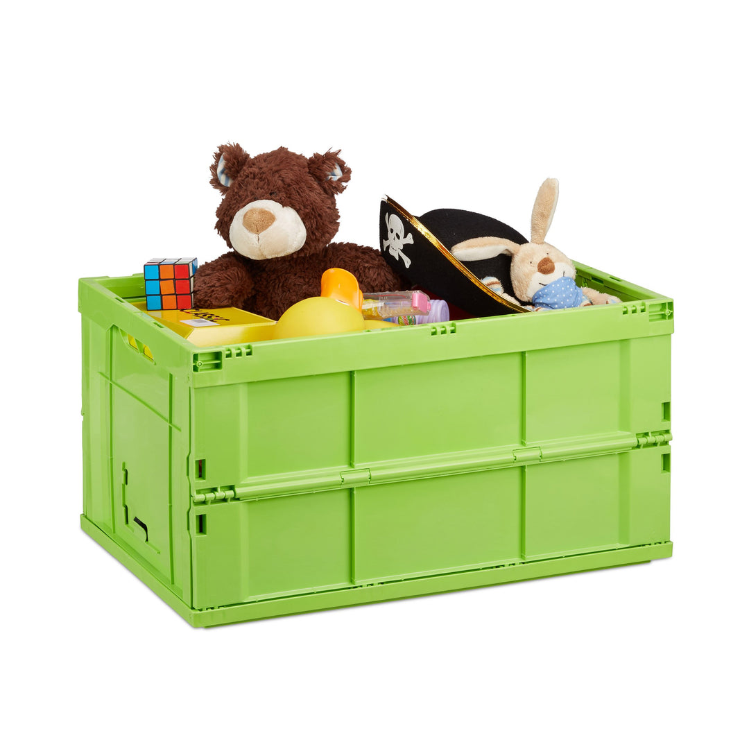 Relaxdays Profi Klappbox, stabil, Gewerbe, hochwertiger Kunststoff, Qualität, 60L, Kiste, HBT 31,5 x