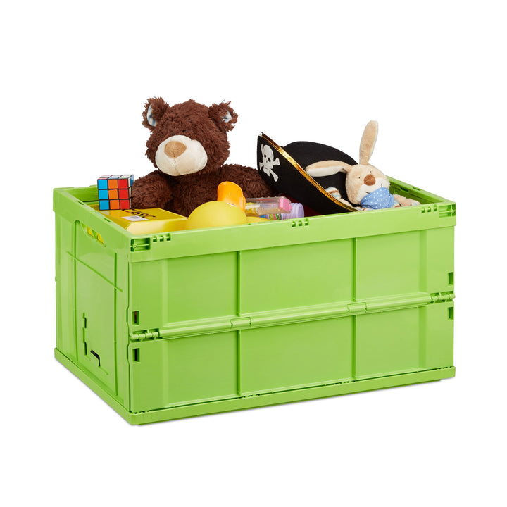 Relaxdays Profi Klappbox, stabil, Gewerbe, hochwertiger Kunststoff, Qualität, 60L, Kiste, HBT 31,5 x