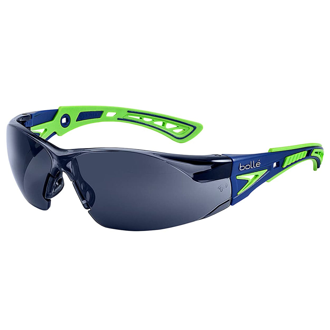 Bolle Safety Rush+ Schutzbrille blau / grün Grau, blau / grün Grau