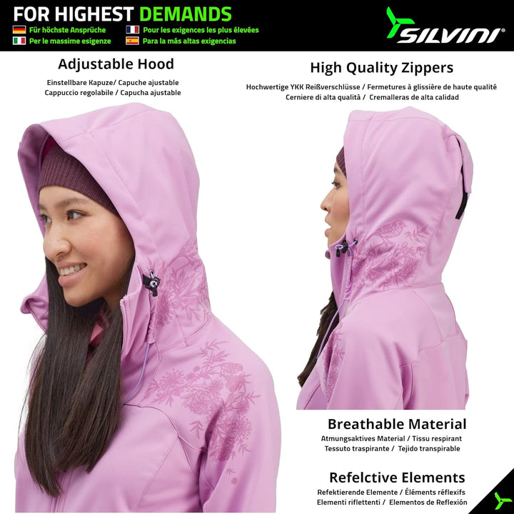 SILVINI Lano Damen Softshelljacke mit Kapuze Softshelljacke für Damen Softshelljacke Damen wasserdic