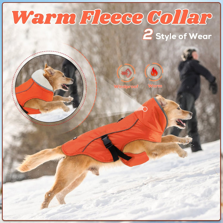 EMUST Winterhundemantel, wasserdicht, verstellbarer Hundemantel, für kleine/mittlere bis grosse Hund