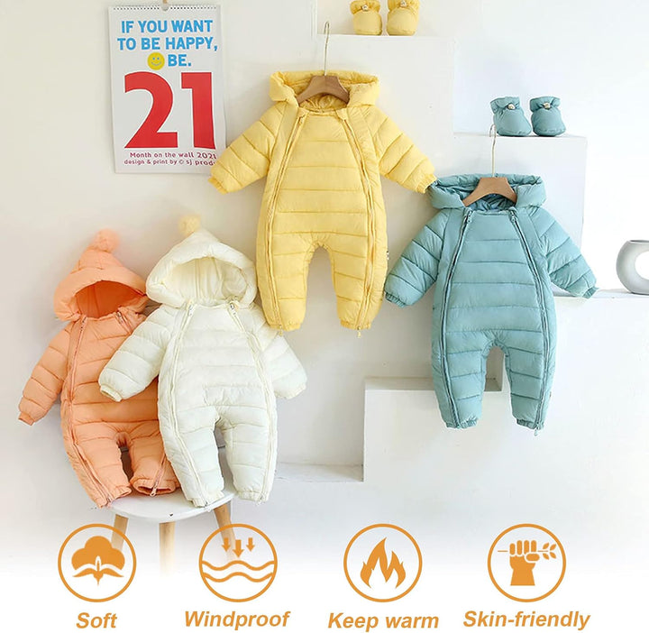 Maeau Schneeanzug Baby Mädchen Jungen Winteranzug Gefüttert Baby Overall Baumwolle Neugeborene 0-24