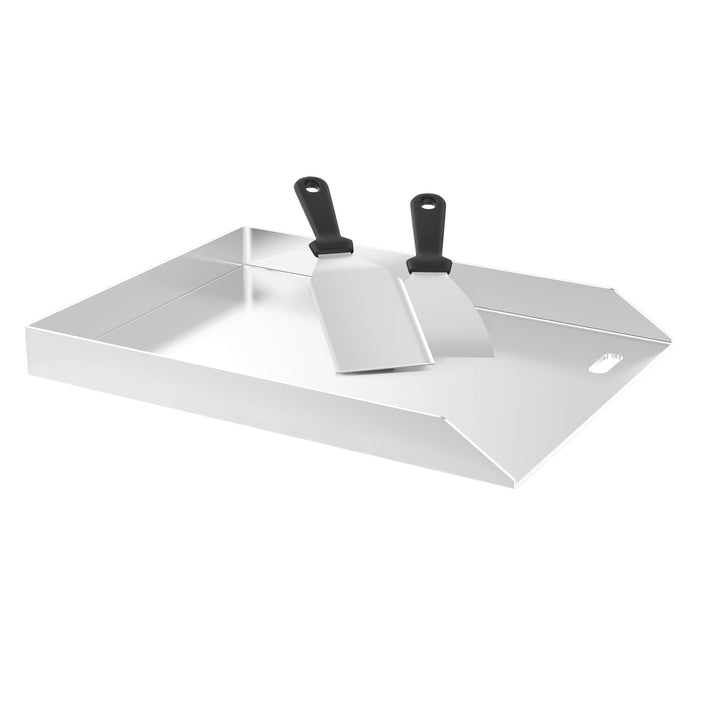 Froadp Edelstahl Grillplatte | 30x40x4cm Universal BBQ Plancha mit Ölrinne | BBQ Plancha für Gas- &