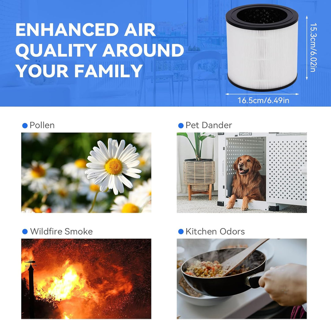 FY0611 Ersatzfilter Kompatibel mit Philips Luftreiniger 600 Series: AC0650/10 AC0651/10, 3-in-1 H13