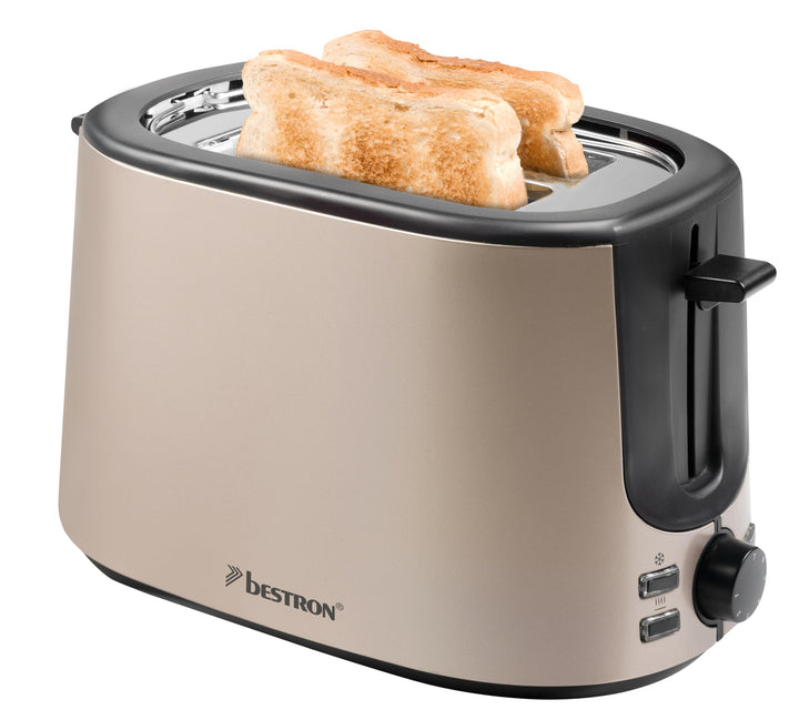 Bestron Toaster mit 2 Röstkammern, Toaster für 2 Scheiben, mit 7 Bräunungsstufen, Krümelschublade &