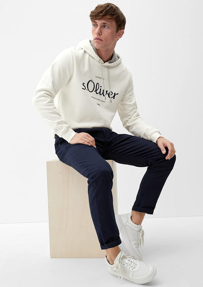 s.Oliver Herren Sweatshirt Langarm S Weiss, S Weiss