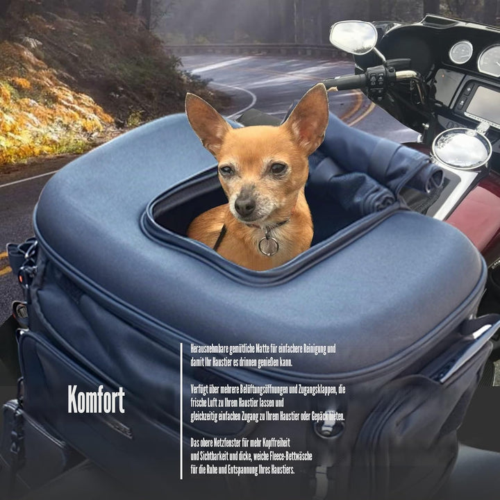 Hutexico Motorrad-Hundetragetasche, tragbare Haustier-Tragetasche, Haustier-Reisetasche, Katzentrage