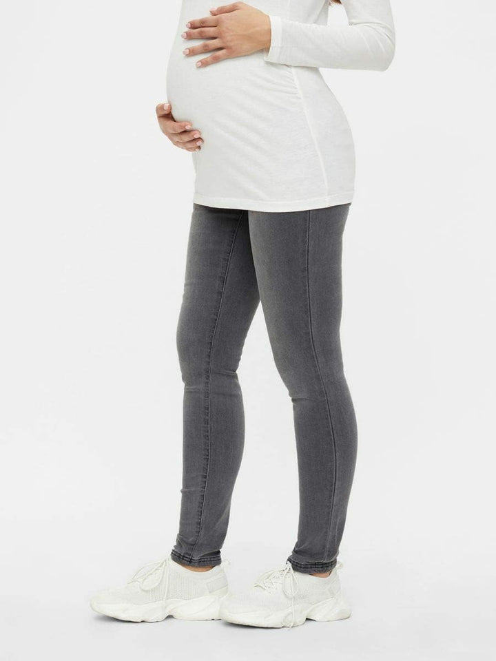MAMALICIOUS Damen Mllola Slim Grey Jeans A. Noos Umstandshose, Grey Denim, 34W 34L EU
