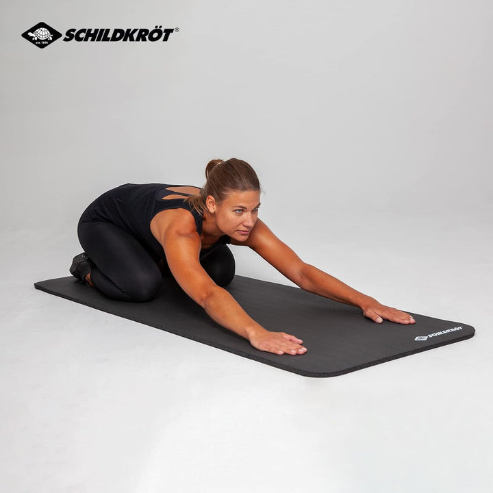 Schildkröt Fitnessmatte, 15 mm, rutschfeste Gymnastikmatte, mit Tragegurt, 183 x 61 x 1,5 cm Schwarz