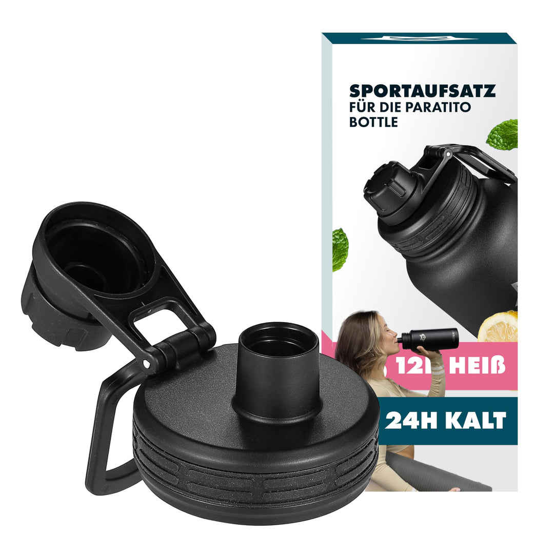 Sport-Dreh Verschluss, auslaufsicher bei Kohlensäure, bequemes Trinken beim Wandern und Sport, Bottl