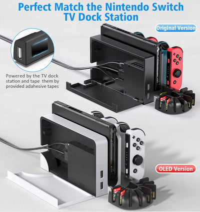 KDD Switch Controller Ladestation Kompatibel mit Nintendo Switch OLED Joy-Con, Switch Ladestation mi