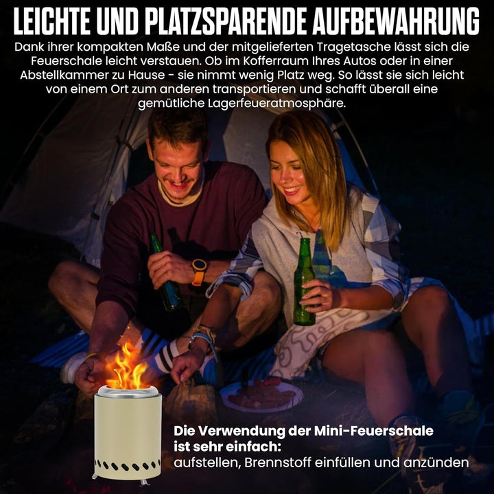 Tischfeuerstelle mit Ständer, Mini-Feuerstelle aus Edelstahl, Deko für Garten,Terrasse und Balkon,Fü