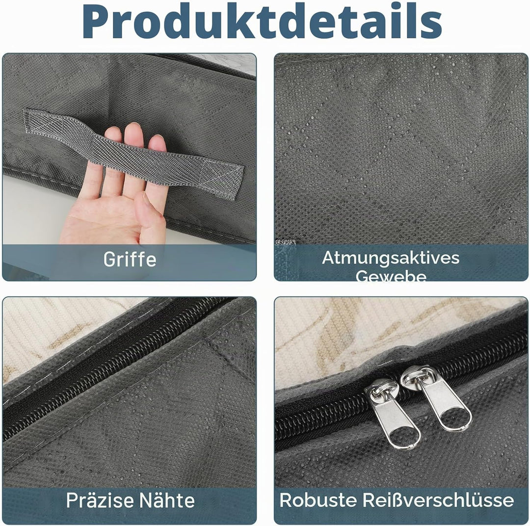 Withosent 5 Stück Unterbettkommode 65L, Unterbett Aufbewahrungsbox Vliesstoff Faltbare Aufbewahrungs