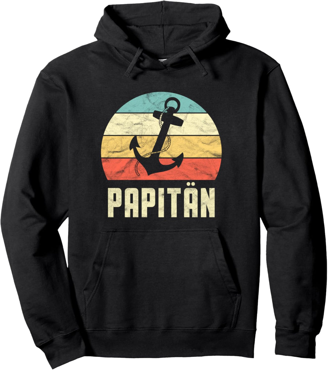 Retro Kapitän Anker Papitän Vater Super Papa Vatertag Pullover Hoodie