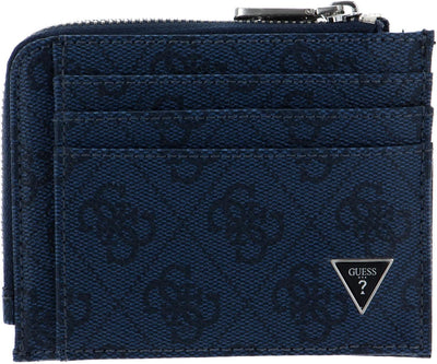 GUESS Men's Vezzola Smart 4G-Logo Bi-Fold Wallet, Blue