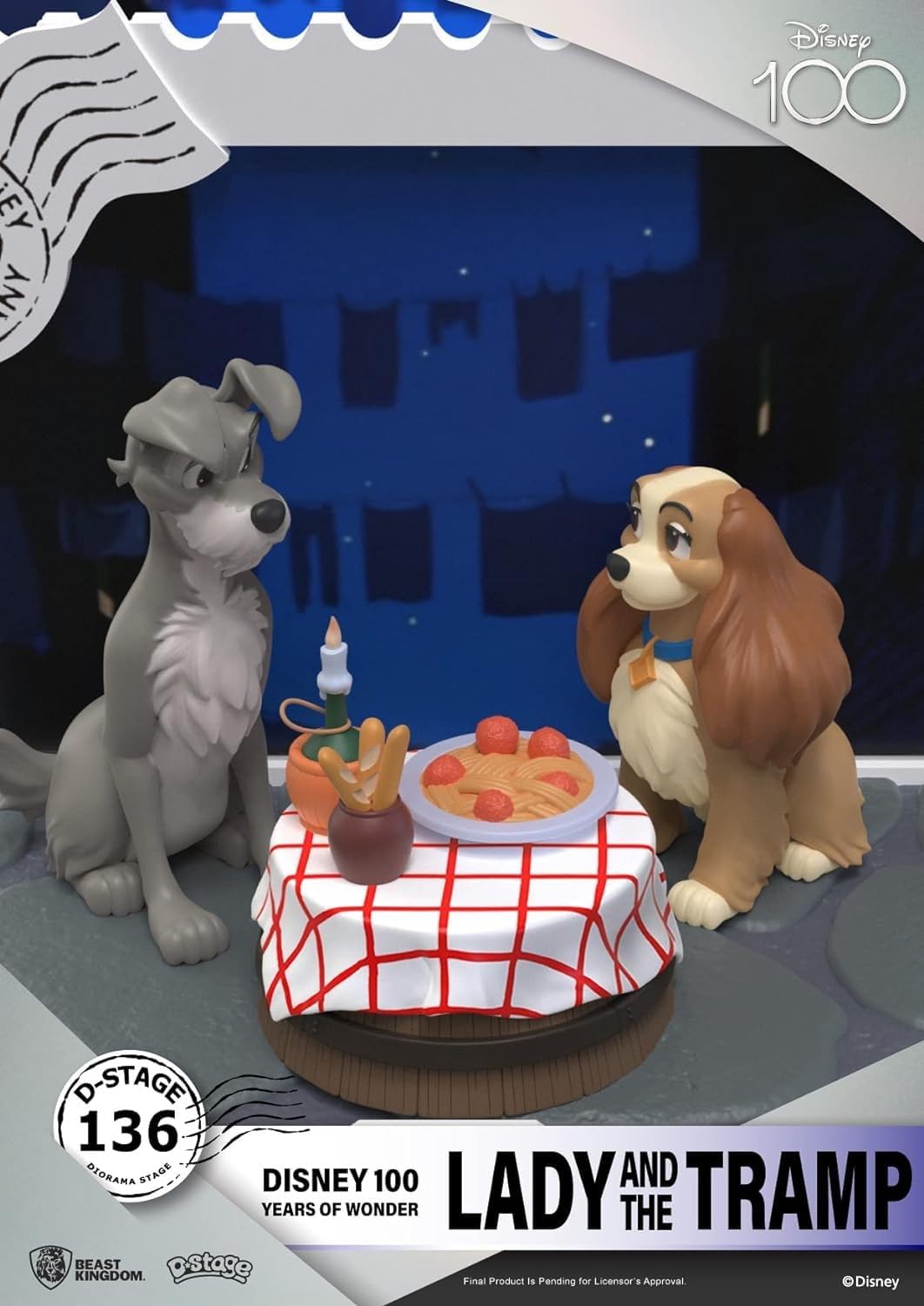 Disney 100th Anniversary D-Stage PVC Diorama Lady and The Tramp 12 cm