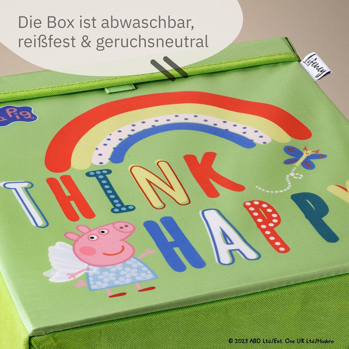 LIFENEY meets Peppa Wutz Aufbewahrungsbox mit Deckel für Kinder – Box mit Peppa Pig Motiv zur Aufbew