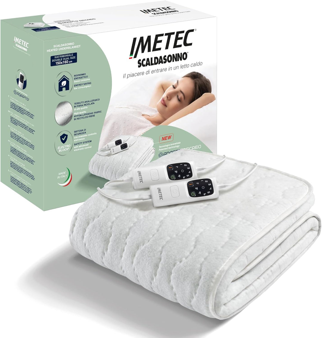 Imetec Adapto Recreo | Wärmeunterbett 150 x 160 cm, Schnellheizung, Konstante und individuelle Tempe