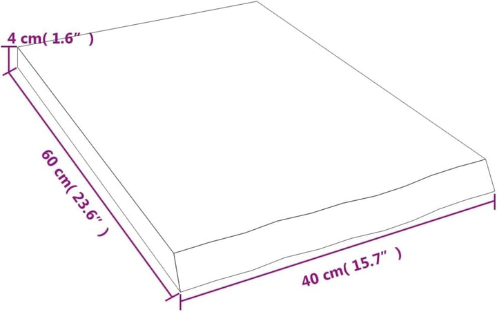 vidaXL Waschtischplatte, Multifunktional Arbeitsplatte mit Naturkante, Waschtischkonsole Tischplatte