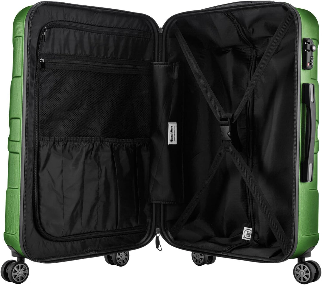 suitline 3er Koffer-Set Trolley-Set Rollkoffer Hartschalen-Koffer Reisekoffer, TSA, (55 cm, 66 cm, 7