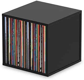 Glorious Record Box black 110 - bis zu 110 Platten im 12''-Format, Problemlos stapelbar, optisch abg