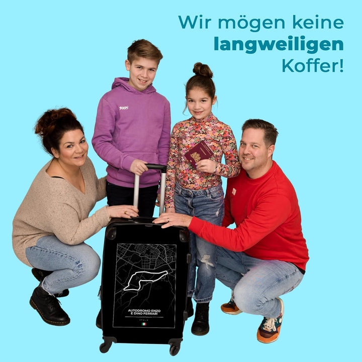 Koffer gross Trolley Rollkoffer Reisekoffer mit 4 Rollen Fotokoffer - Rennstrecke - F1 - Autodromo E