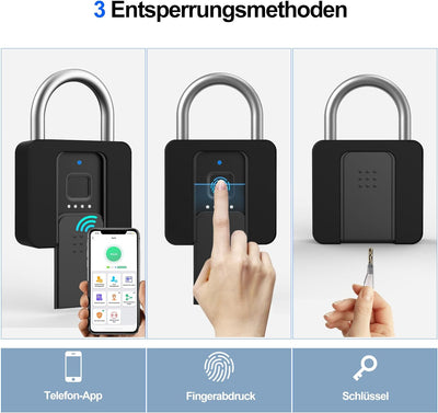 Schlüssel Vorhängeschloss mit Silikonabdeckung eLinkSmart Grosses Bluetooth Fingerabdruck Schlüssels