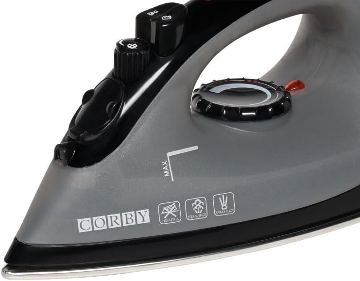 Corby Sherwood Dampfbügeleisen, 1200W, Schwarz, EU-Stecker