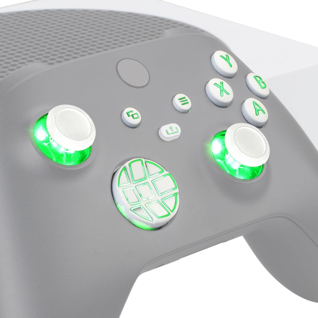 eXtremeRate Leuchttasten für Xbox Series X/S Controller, Custom Ersatz Knöpfe DTF LED Kit Tasten D-p