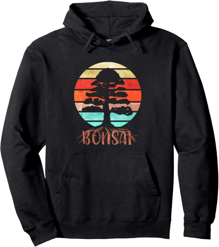 Japanischer Bonsai Baum Retro Vintage Miniatur Baum Pullover Hoodie