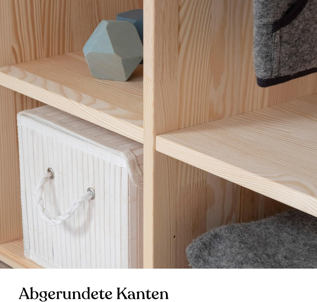 Ehrenkind® Montessori Kleiderschrank | Kinderregal Kiefer Natur | Kinderschrank FSC Zertifiziert | G