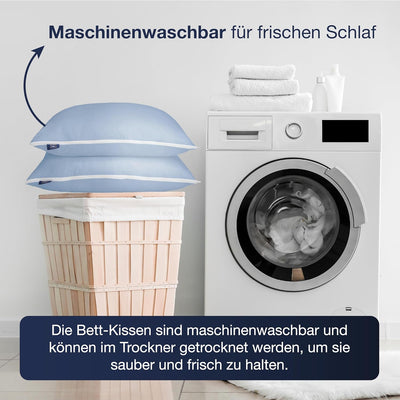 Fabsy Kissen 60x60 füllung – Luxuriöses Weiches Kühlendes Kopfkissen - Bett Kissen - Kissen inlett 6