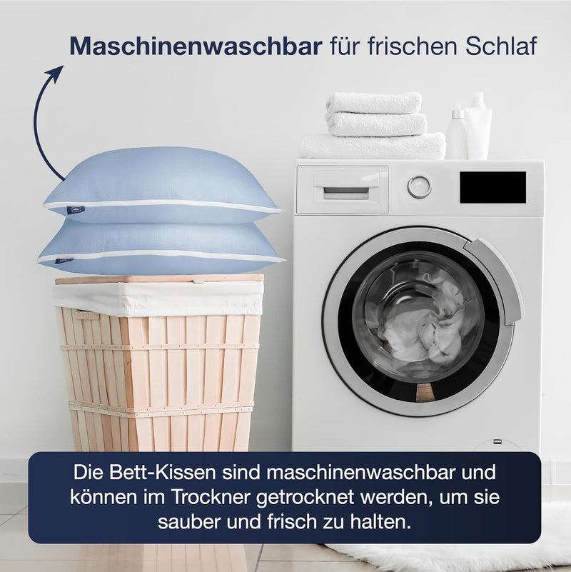 Fabsy Kissen 60x60 füllung – Luxuriöses Weiches Kühlendes Kopfkissen - Bett Kissen - Kissen inlett 6