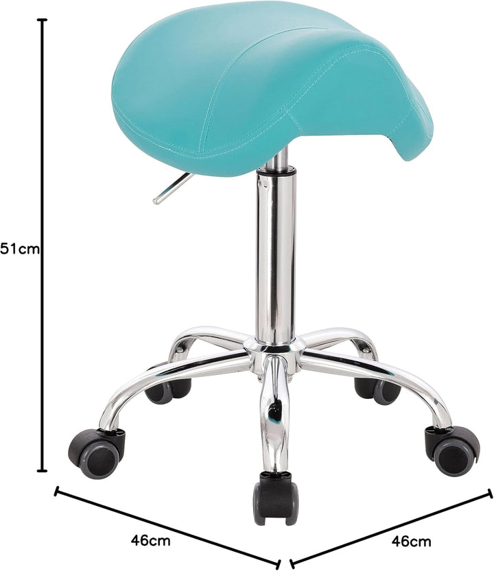 1stuff® Sattelhocker Pony - kompaktes Fusskreuz - gepolsterter Sitz - Höhe bis über 70cm - Rollhocke