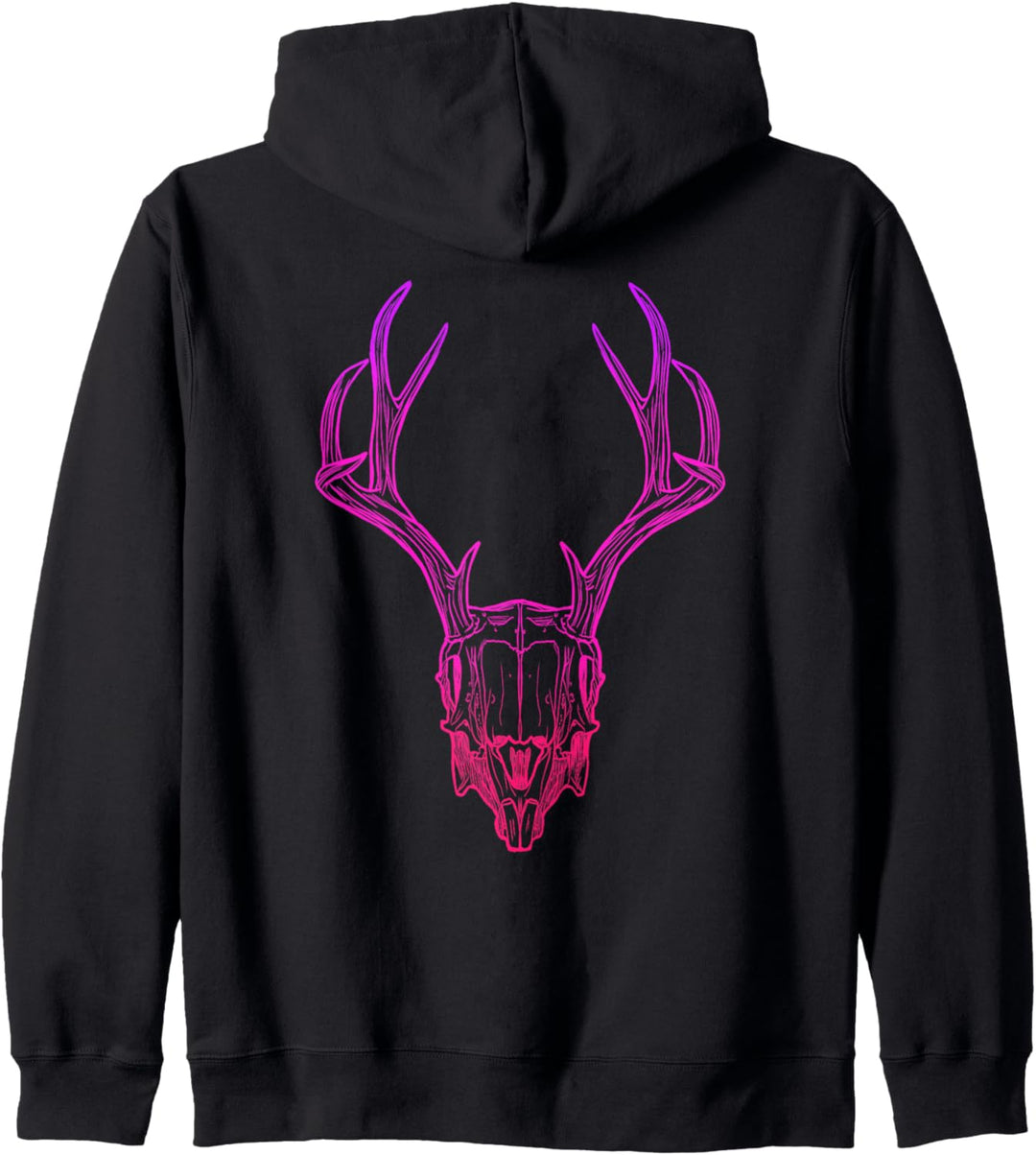 Polygonaler Hirschschädel Psychedelic Graphic Pink Kapuzenjacke