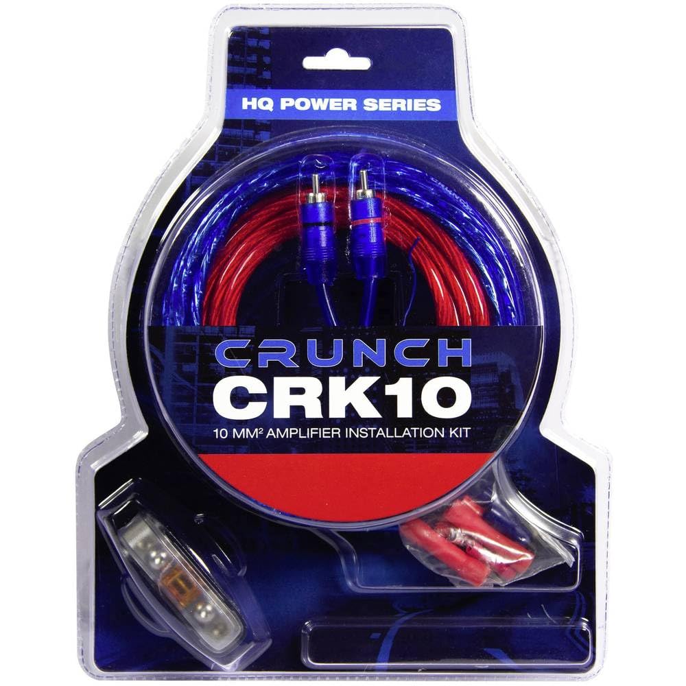 Crunch CRK10 | 10mm² Verstärker-Anschluss-Set - Kabelset 5m mit Cinchkabel