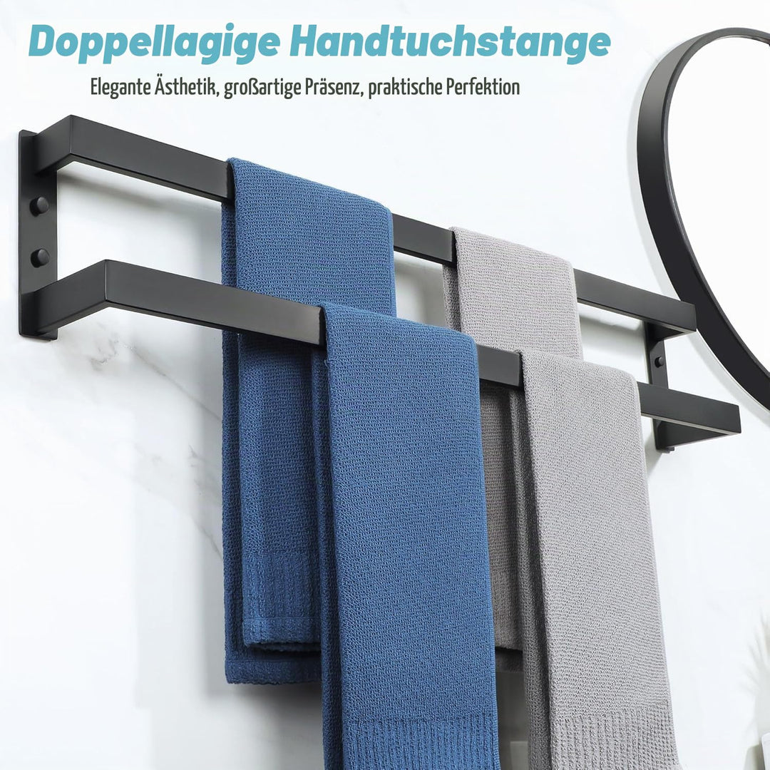 Mooche Double-Layer Handtuchhalter, Handtuchstangen, Handtuch Halterung | Wandhalterung, 304 Edelsta
