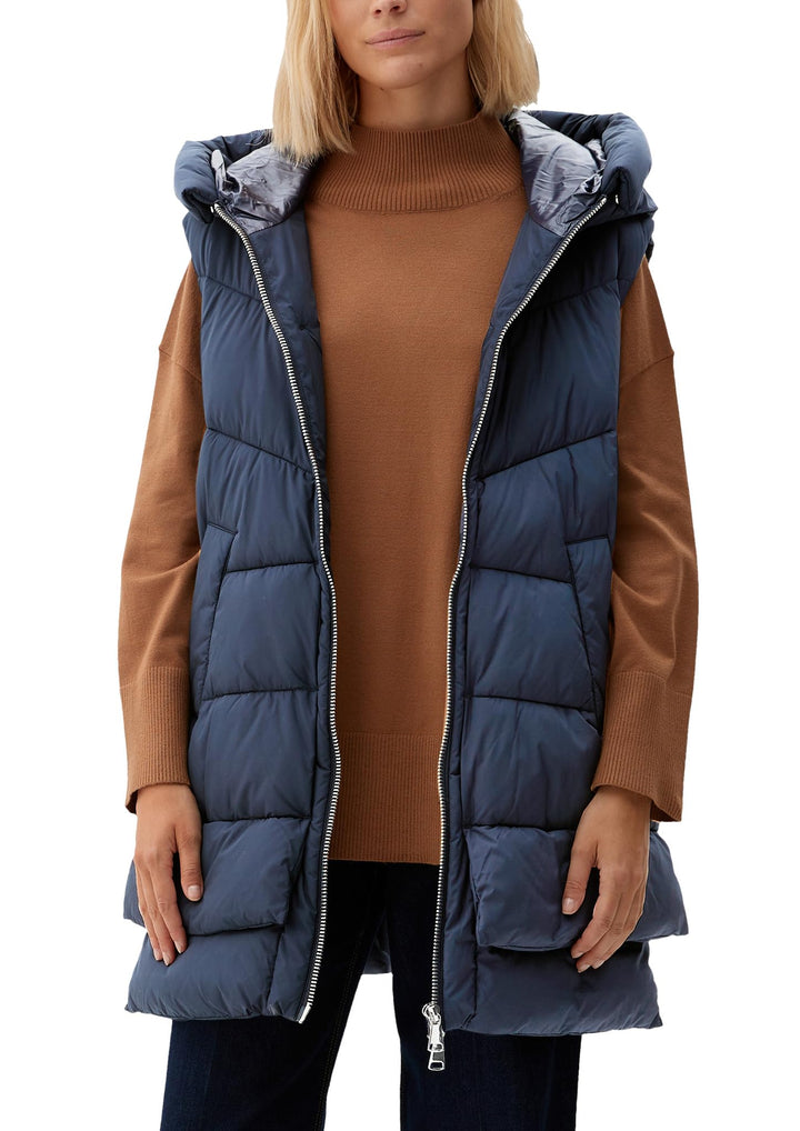 s.Oliver Damen Weste ärmellos, blau 5959