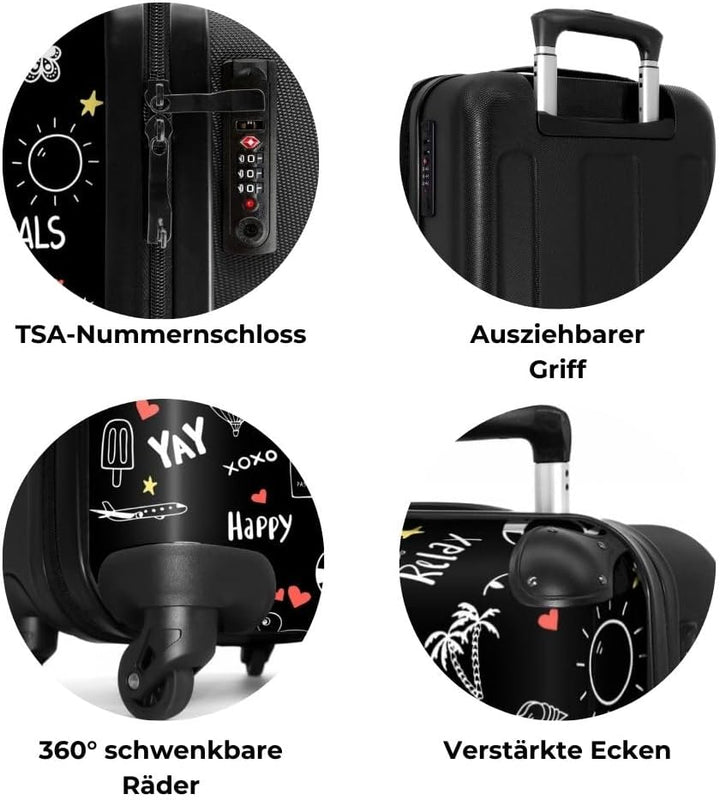 NoBoringSuitcases.com® Handgepäck, Hartschalenkoffer mit TSA Schloss, Trolley, Reisekoffer, Carry on