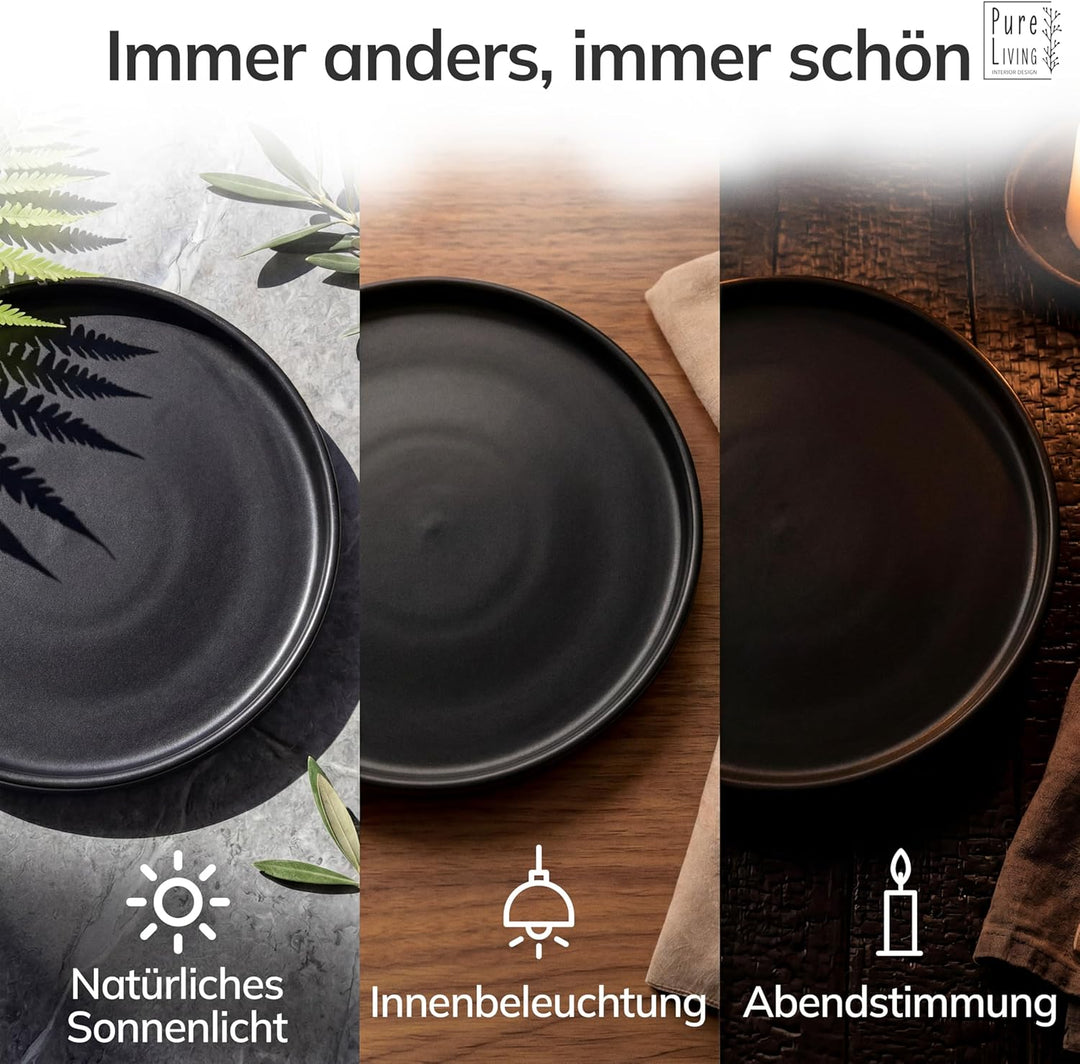Steingut Suppenteller 6 Pers. Manhattan Hochwertiges Urban Style TEST SEHR GUT Tiefe Teller Set- Kra