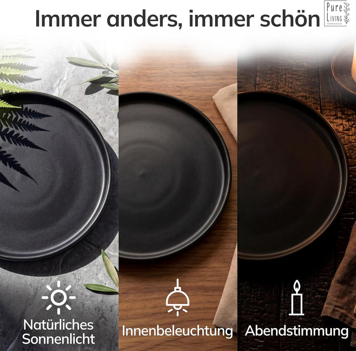 Steingut Suppenteller 6 Pers. Manhattan Hochwertiges Urban Style TEST SEHR GUT Tiefe Teller Set- Kra